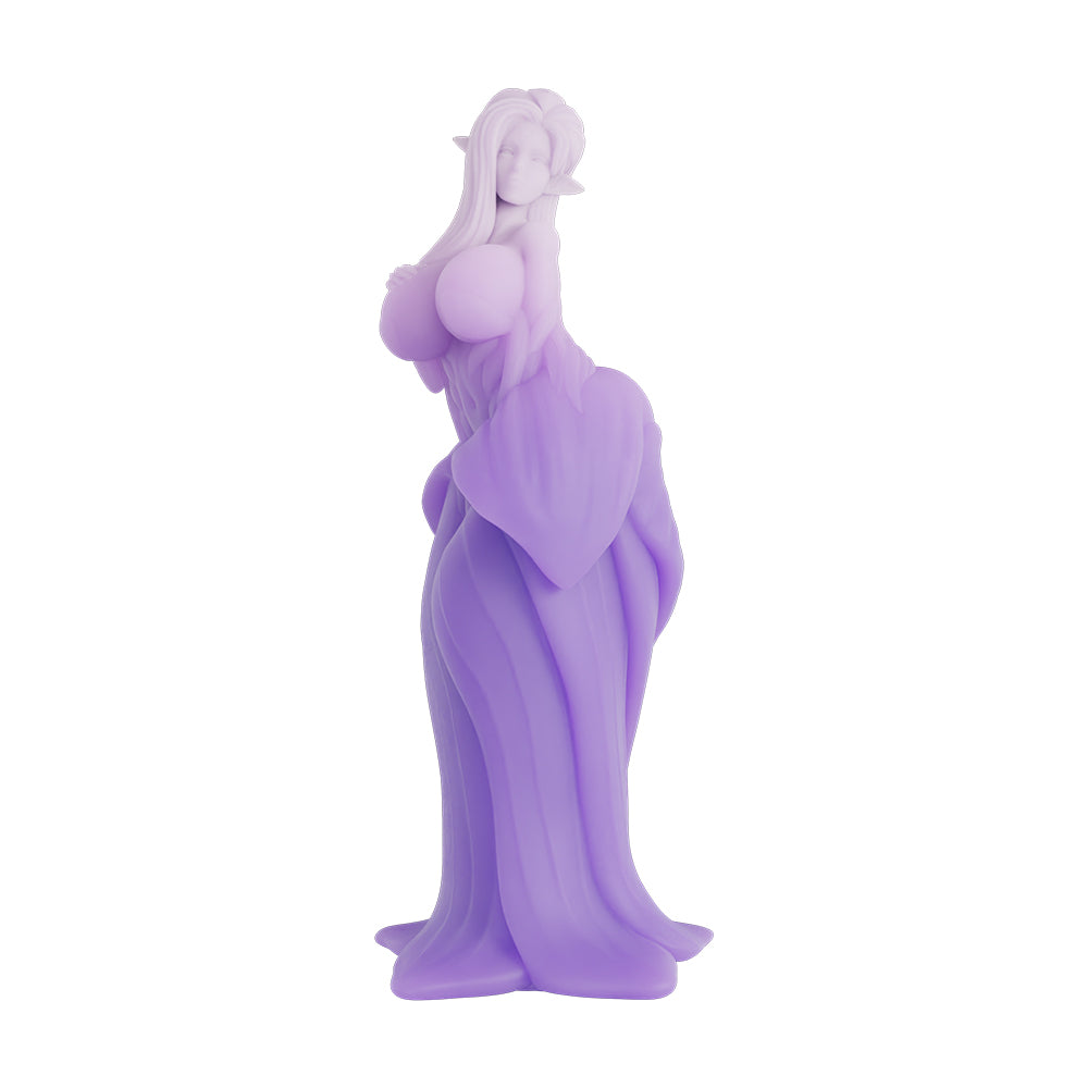Image of The Alraune onahole, a hentai fantasy male masturbator shaped like a purple flower girl.